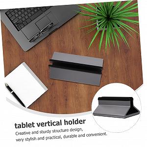 Подставка для ноутбука алюминиевая вертикальная регулируемая HOMSFOU, органайзер настольный многофункциональный для офиса дома общежития практичная прочная эргономичная synthetic.ua - Фото 1