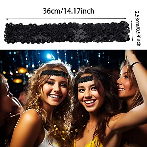 Набор повязок на голову с пайетками synthetic.ua - Фото 1