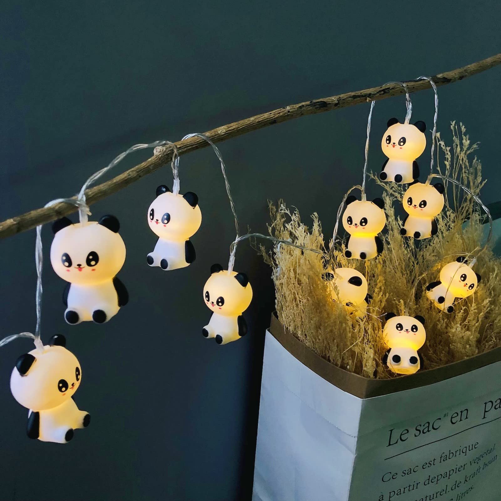 Гірлянда Riaxuebiy Panda, 3 м, 20 LED, USB, декоративна, для дому, весілля, вечірки (3 м/20LED, Panda), фото №5