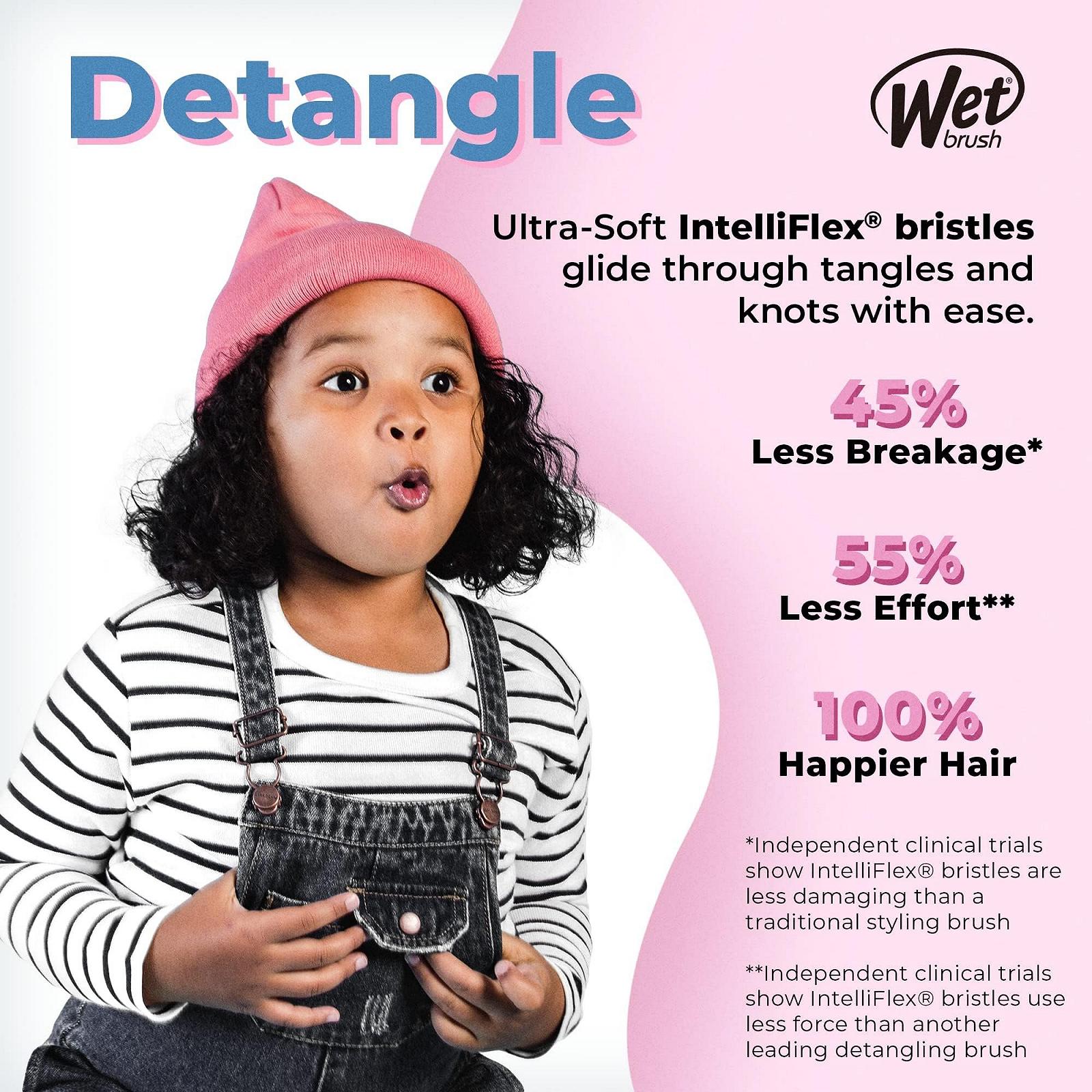 Щетка WetBrush Kids Detangler с ультрамягкой щетиной, для всех типов волос, единорог, фото №3