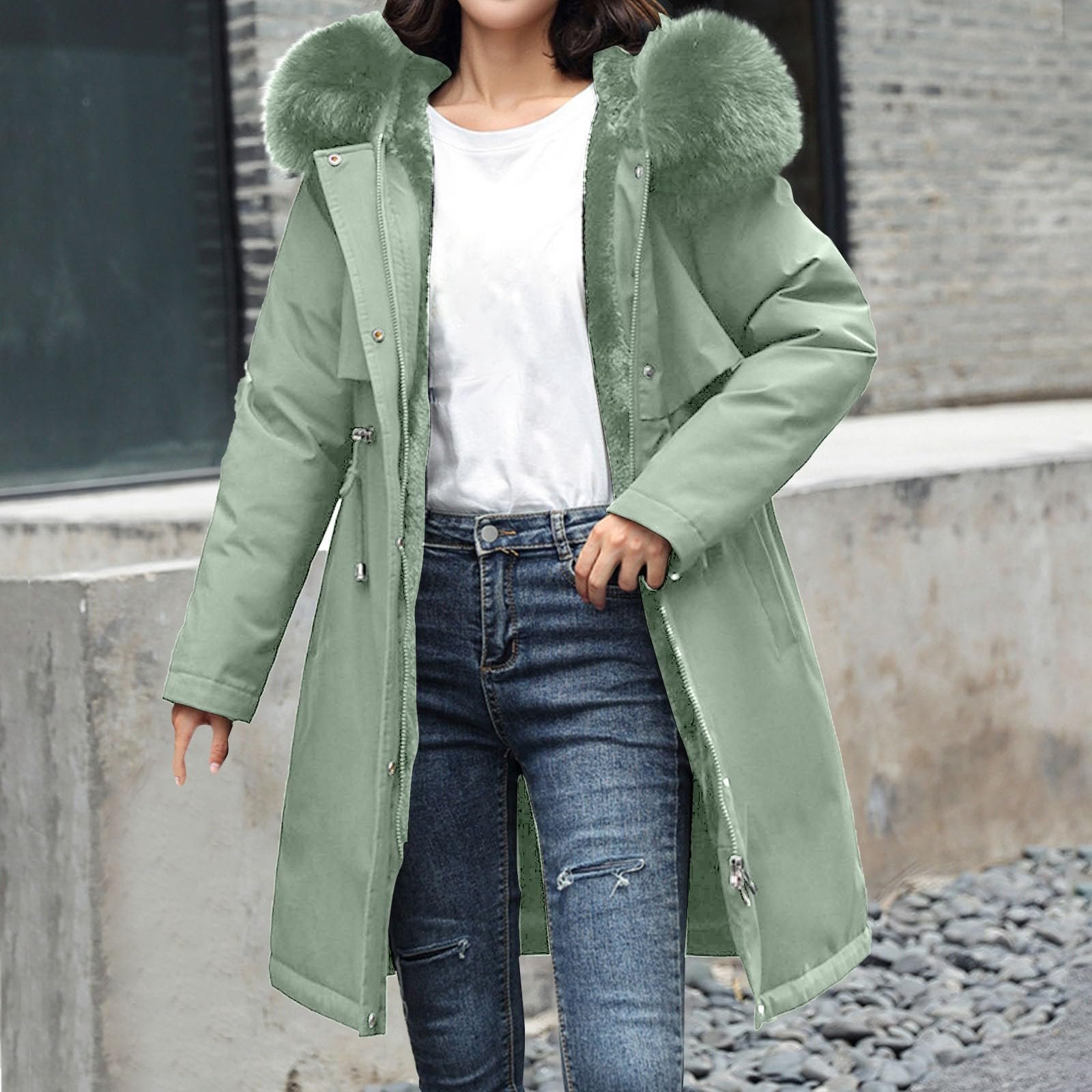 Женская зимняя куртка FNKDOR Длинная теплая, фото №5 Женская зимняя куртка FNKDOR Длинная теплая, фото №5