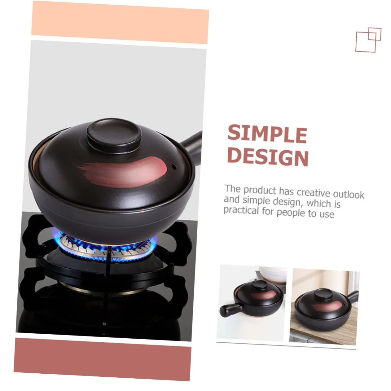 Кастрюля-жаровня Керамическая Глиняная с крышкой Плоское дно, фото №4