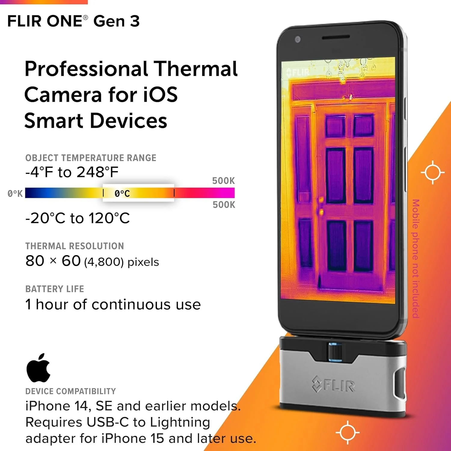 Тепловізійна камера FLIR ONE Type-C Чорний, фото №2 Тепловізійна камера FLIR ONE Type-C Чорний, фото №2