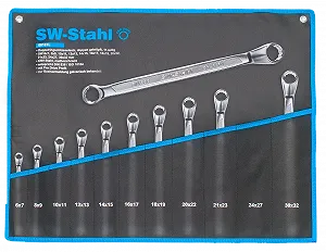 Набір ключів накидних SW-STAHL 00181L, 6-32 мм, вигнутих, 11 предметів - Фото 1