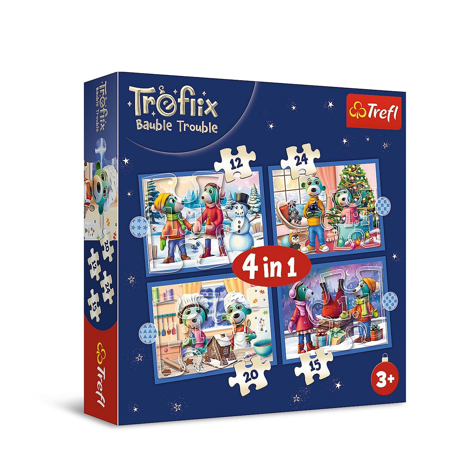Пазл 4-в-1 Trefl The Treflik Family It's Snowing at the Trefliks 12-24 елементи, фото №1