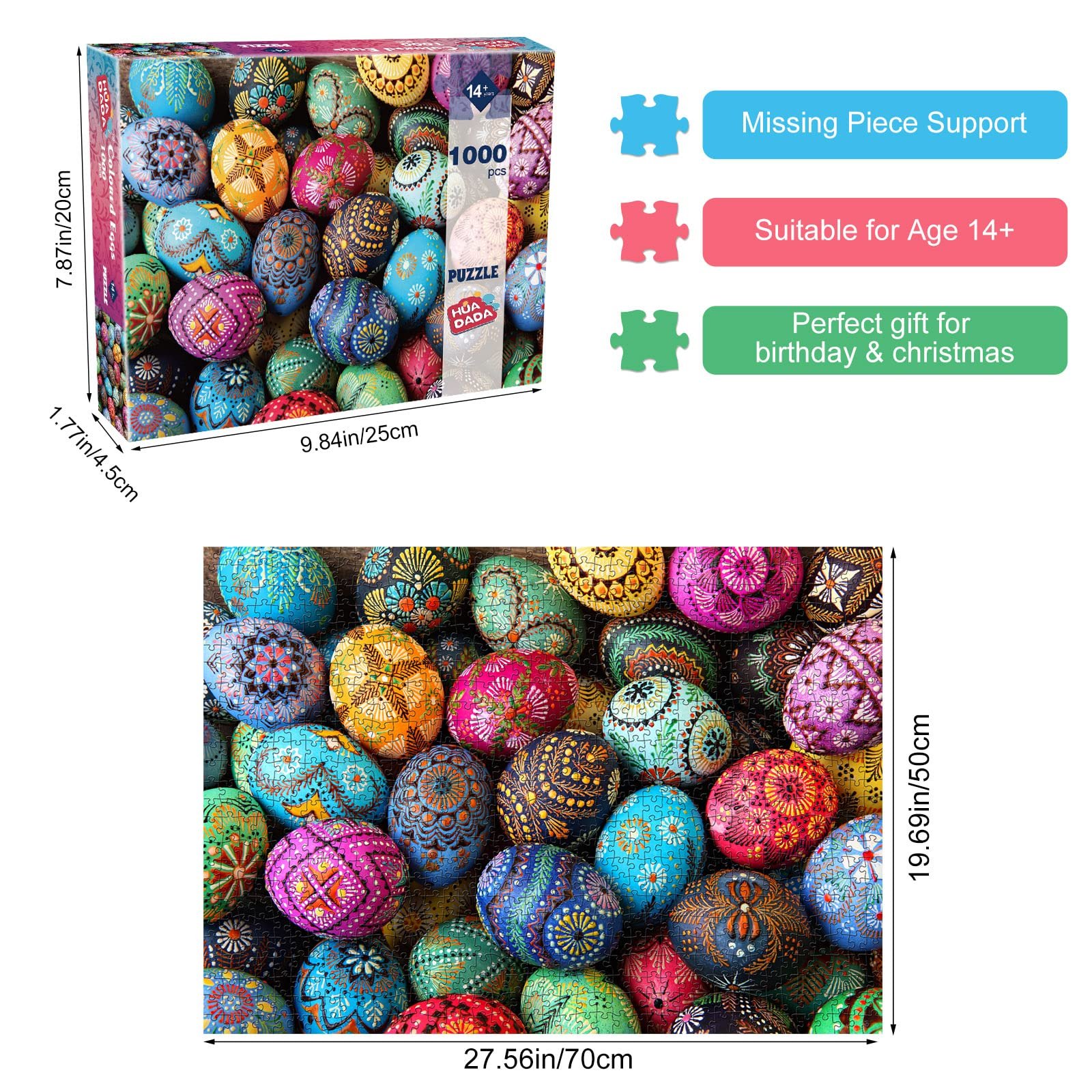 Пазл HUADADA Великодні яйця 1000 деталей, фото №2