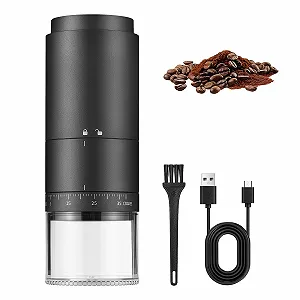 Электрическая кофемолка портативная с 38 уровнями помола и цифровым дисплеем питания, Эспрессо электрическая для кофейных зерен и специй - Фото 1