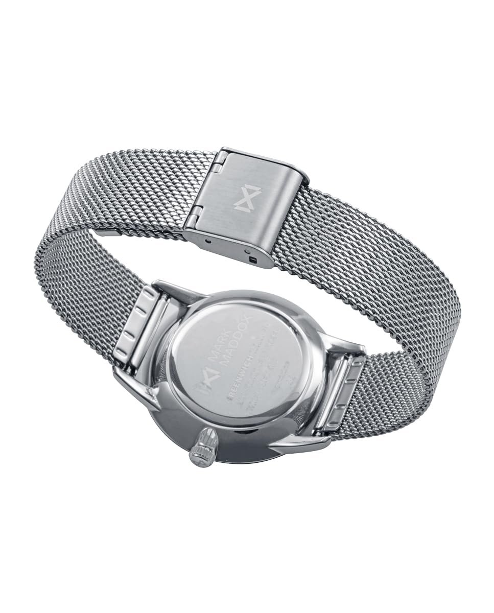 Женские часы Mark Maddox MM1030-75, нержавеющая сталь, розовое золото, регулируемый миланский браслет, розовый циферблат, розово-золотой безель, аналоговый, серебряный, браслет, фото №2