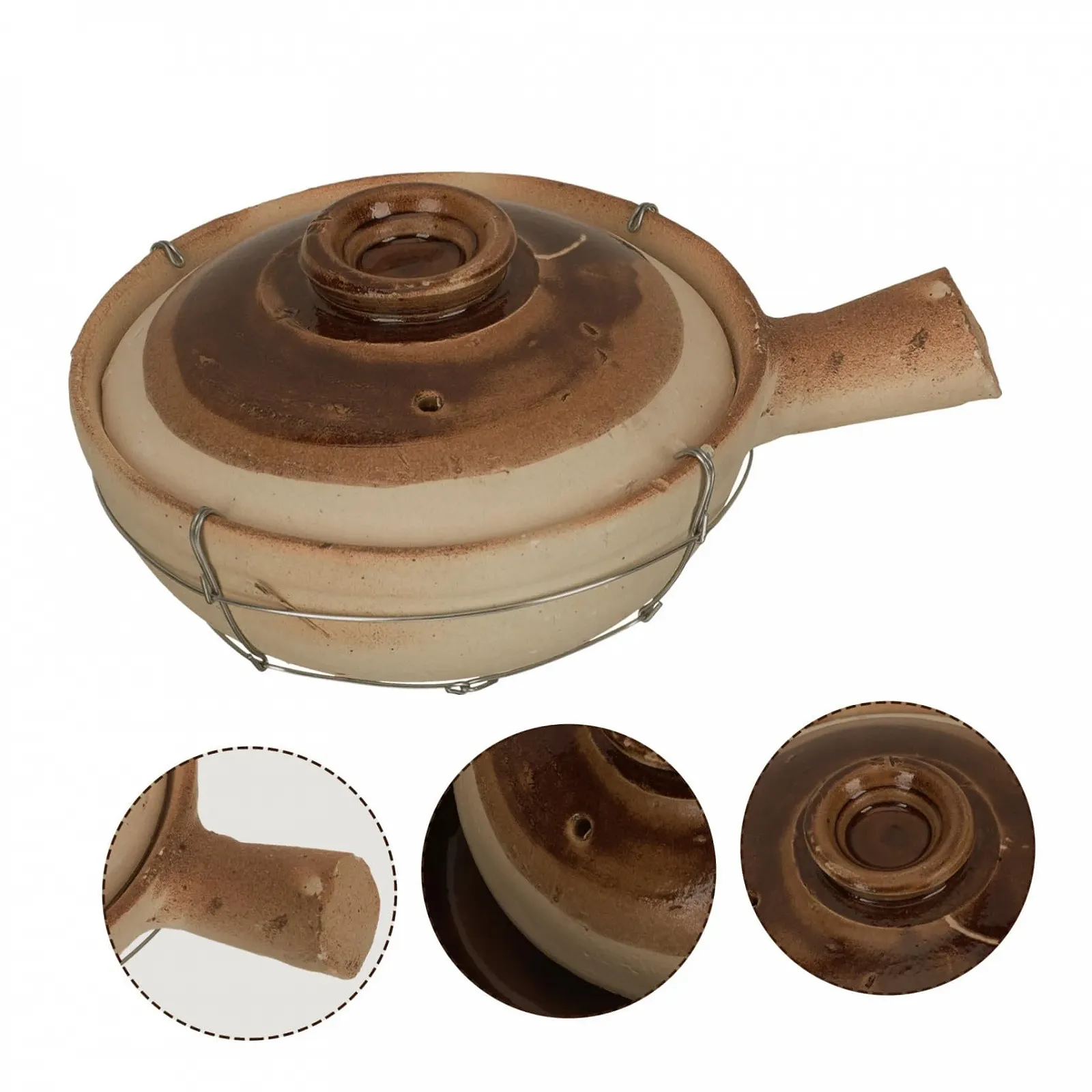 Глиняний горщик Ipetboom 0,5 л з кришкою та ручкою термостійкий, фото №2