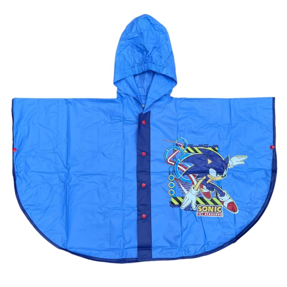 Дитячий дощовик CARTOON Sonic з капюшоном та застібкою на ґудзиках, фото №1 Дитячий дощовик CARTOON Sonic з капюшоном та застібкою на ґудзиках, фото №1