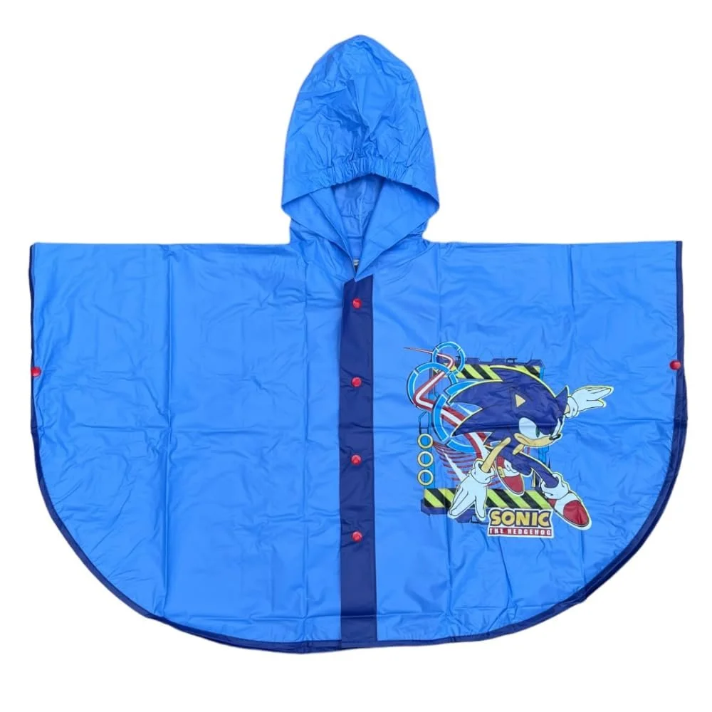 Детский дождевик CARTOON Sonic с капюшоном и застежкой на пуговицах, фото №1