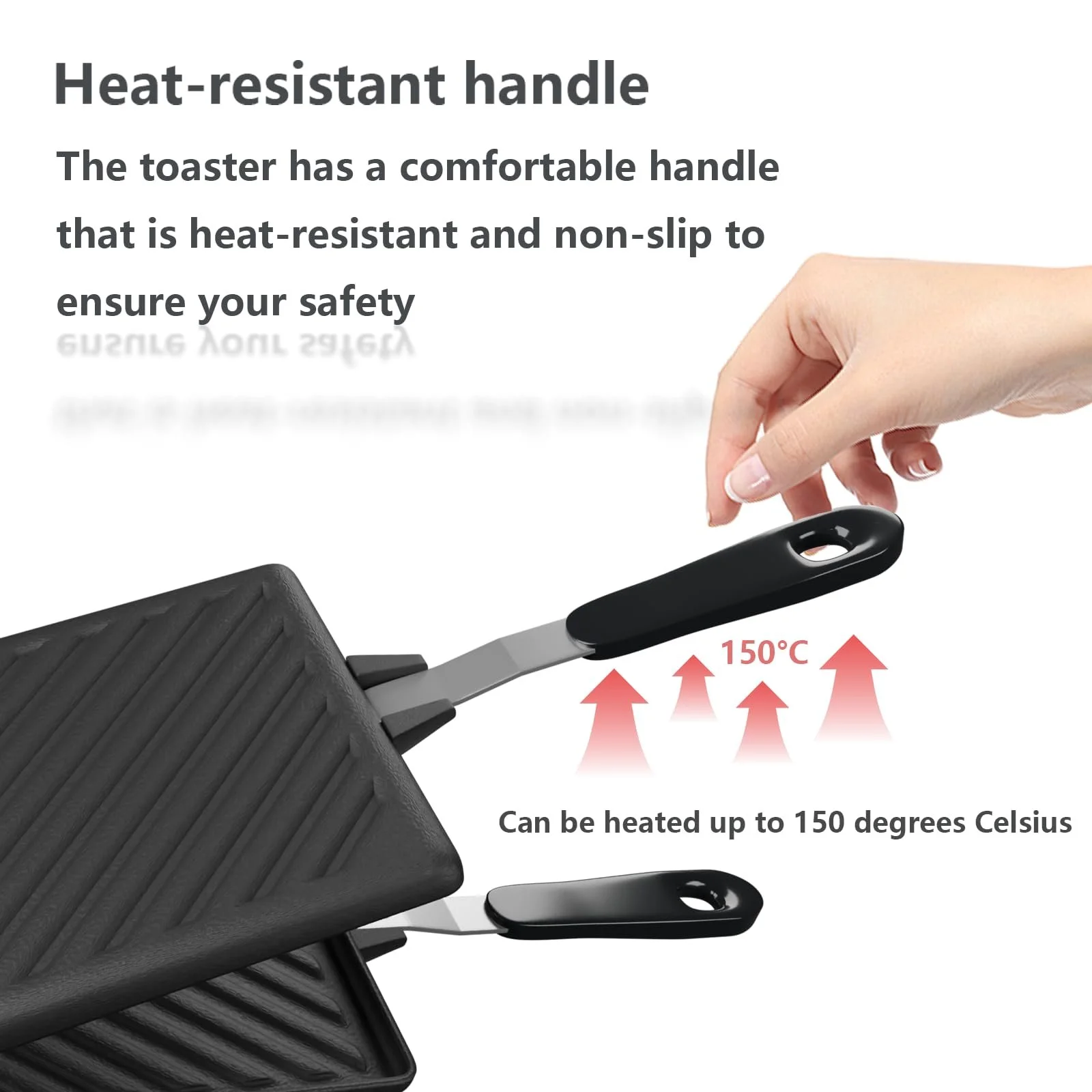 Сэндвичница, тостер для кемпинга, антипригарная форма для выпечки на плите с термостойкими ручками, фото №5