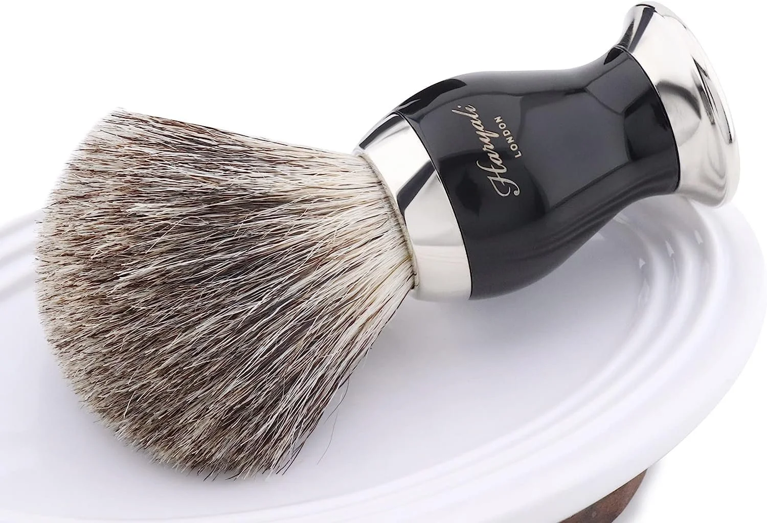 Помазок для бритья Haryali London Pure Black Badger Hair Черный, фото №6 Помазок для бритья Haryali London Pure Black Badger Hair Черный, фото №6