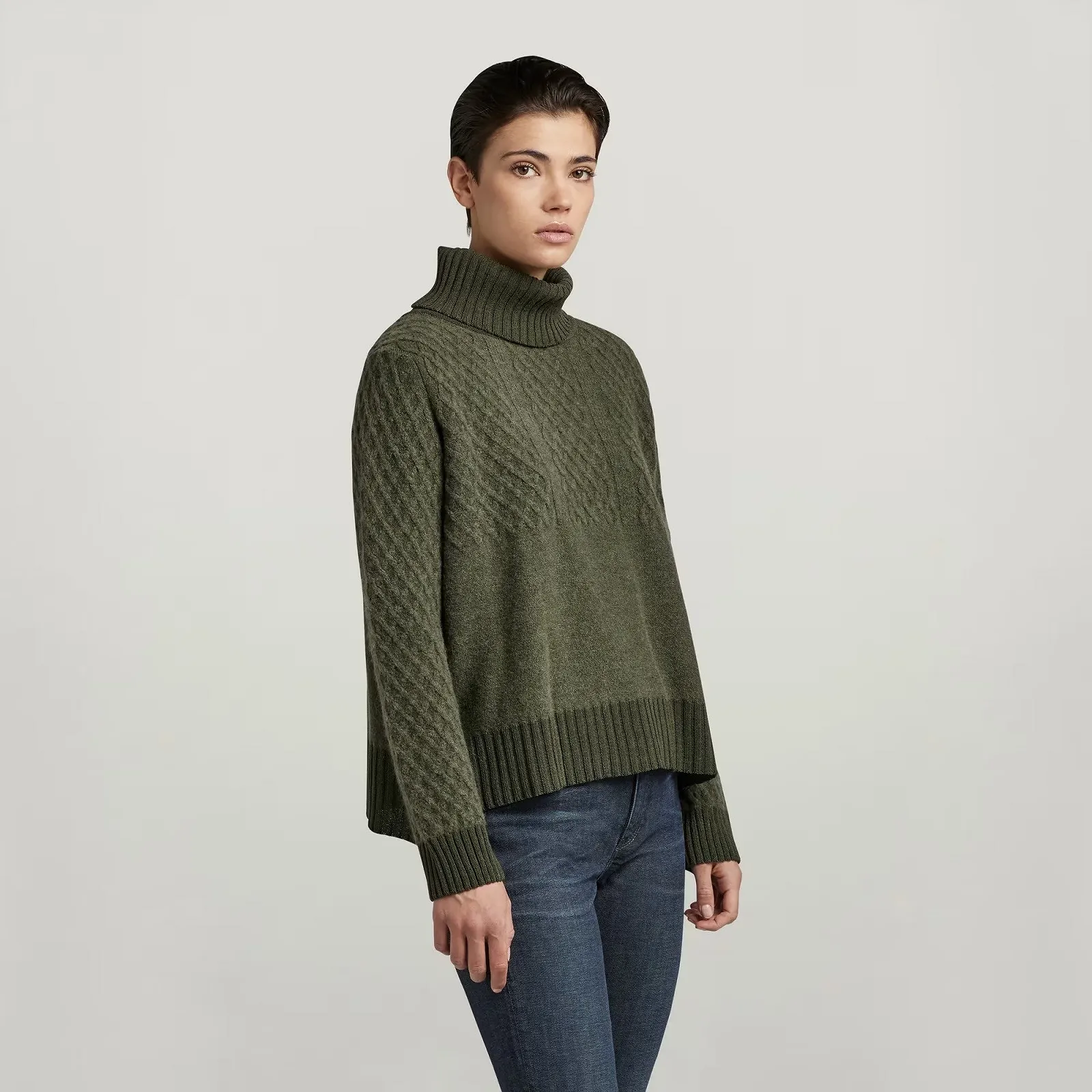 Жіночий светр G-Star RAW Knitted Turtleneck Sweater Structure Loose - S, фото №2 Жіночий светр G-Star RAW Knitted Turtleneck Sweater Structure Loose - S, фото №2