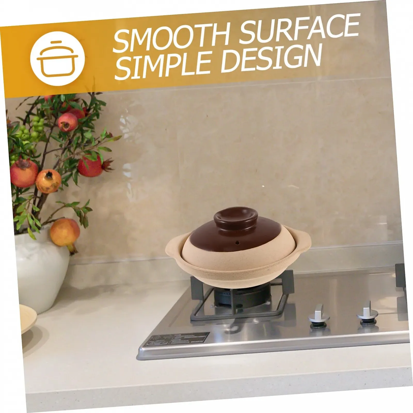 Кастрюля керамическая для газовой плиты термостойкая в традиционном китайском стиле, фото №2