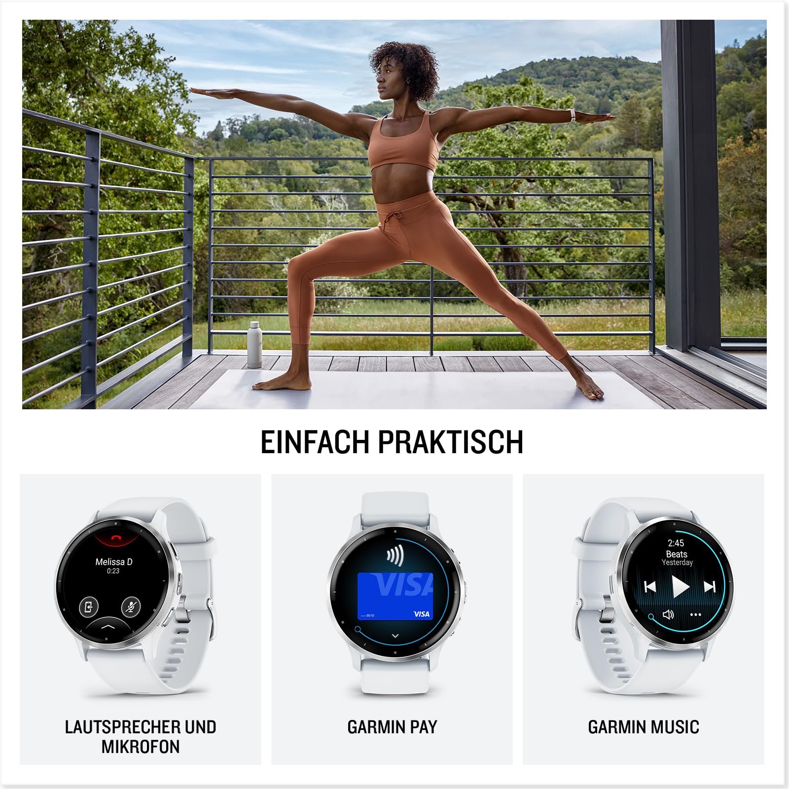 Фітнес-смартгодинник Garmin Venu 3S, 41 мм, сенсорний AMOLED-дисплей 1.2 дюйма, до 10 днів автономної роботи, 30+ спортивних додатків, телефонія Bluetooth та голосовий помічник, музика, GarminPay, режим для інвалідних візків, фото №4
