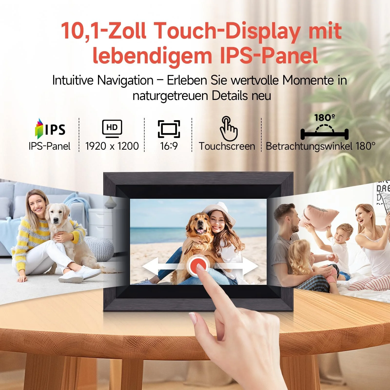 Цифровая фоторамка Rollei Smart Frame WiFi 105 10.1 дюйма 1920 x 1200 Touch 32GB Wood Black, фото №9 Цифровая фоторамка Rollei Smart Frame WiFi 105 10.1 дюйма 1920 x 1200 Touch 32GB Wood Black, фото №9