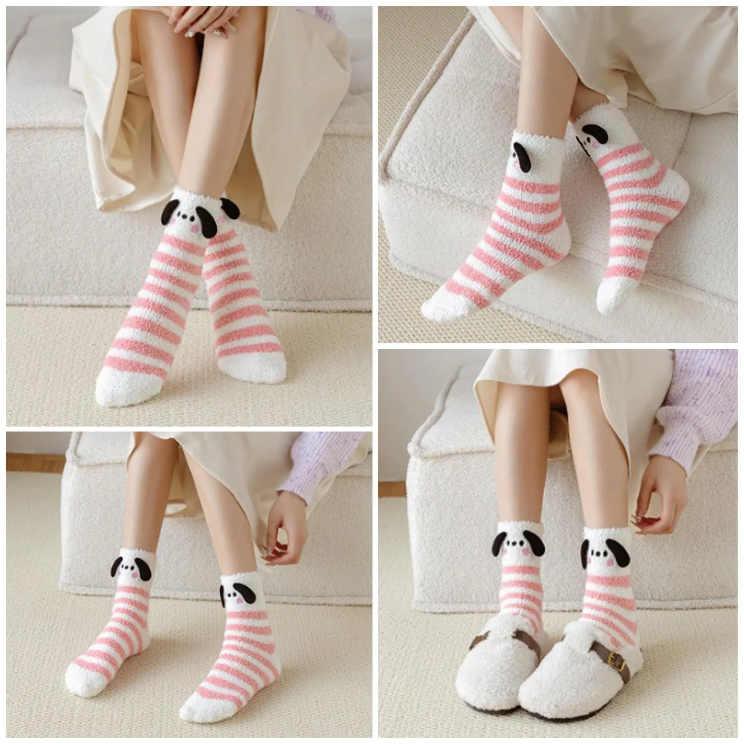 Носки Повседневные Мягкие 5 пар Желтый, розовый, фиолетовый, фото №5