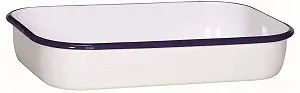 Набір форм для запікання Krüger Karl Husum 2 шт. 36 см та 32 см емальована сталь біла з синім обідком synthetic.ua - Фото 1