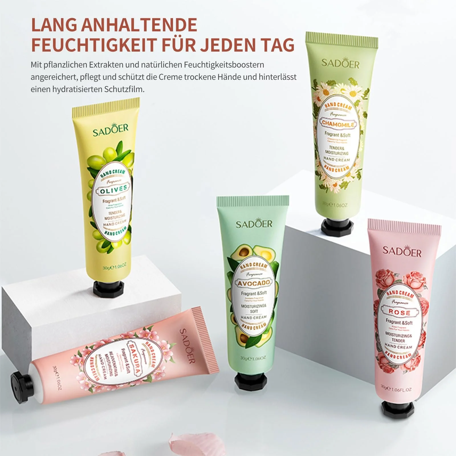 Крем для рук для дуже сухої шкіри, набір з 5 штук, зволожуючий, фото №2 Крем для рук для дуже сухої шкіри, набір з 5 штук, зволожуючий, фото №2