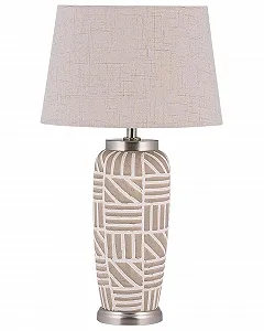 Настільна лампа Beliani Traisen Декоративна Кераміка/Поліестер Бежева - Фото 1