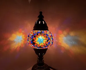 Мозаїчна настільна лампа Samarkand Lights M 27 см Різнокольоровий synthetic.ua - Фото 1