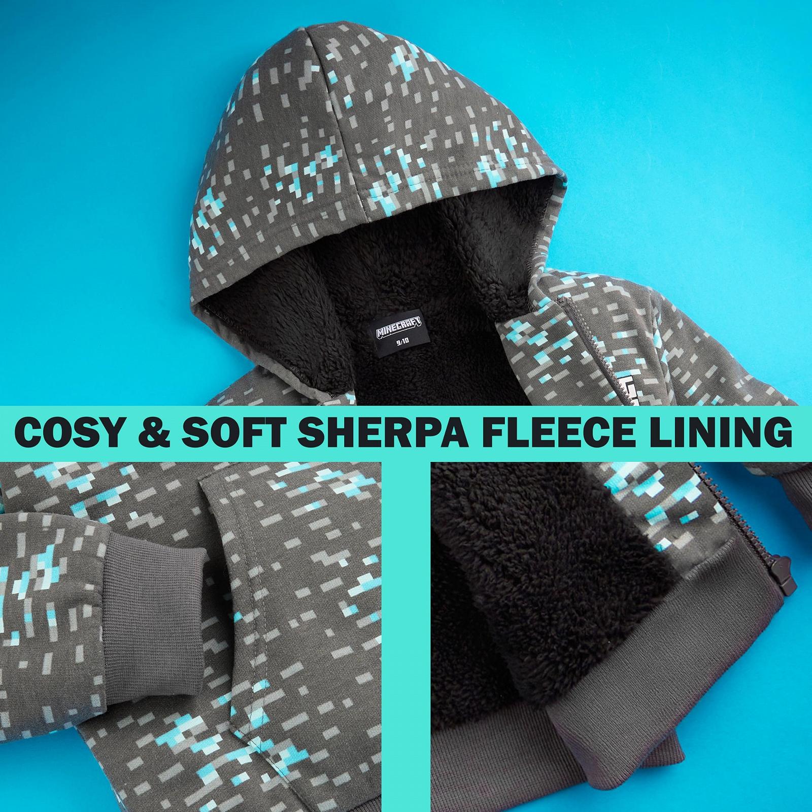 Толстовка Minecraft для мальчиков и подростков 7-14 лет, мягкая флисовая толстовка шерпа на молнии, подарок для мальчиков, фото №5