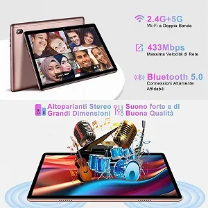 Планшет 10.1" Facetel Q6 (6+8)/128Gb 4 ядра Android 13 8000 mAh Рожеве золото synthetic.ua - Фото 1