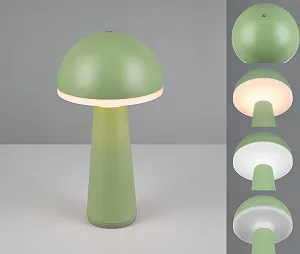 Настільна лампа Reality Leuchten Fungo R57716149 LED Outdoor Battery 2 Вт Dimmable, фісташковий зелений synthetic.ua - Фото 1
