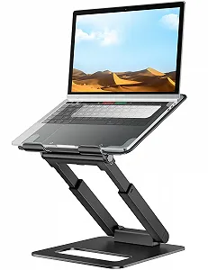 Подставка для ноутбука tounee для стола, регулируемая по высоте, телескопическая подставка для компьютера с раздвижной конструкцией, эргономичная подставка для ноутбука, подходит для всех ноутбуков от 10" до 17" (черная) - Фото 1