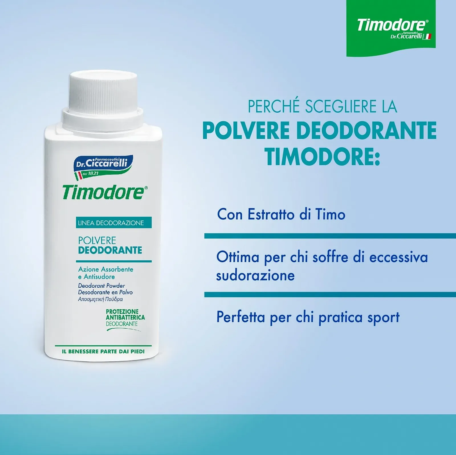 Дезодоруюча пудра для ніг Timodore 75 г, фото №3