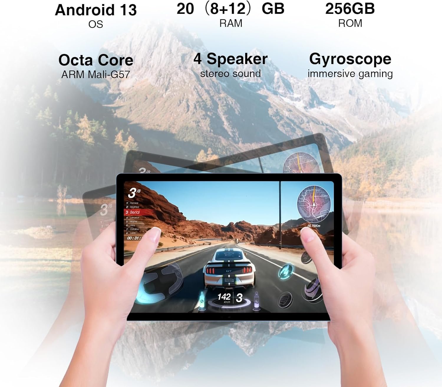 Планшет 10.5" Full HD Doogee T10 Plus 8/256Gb 4G 2-SIM 8 ядер Android 13 8250 mAh Голубой, фото №2