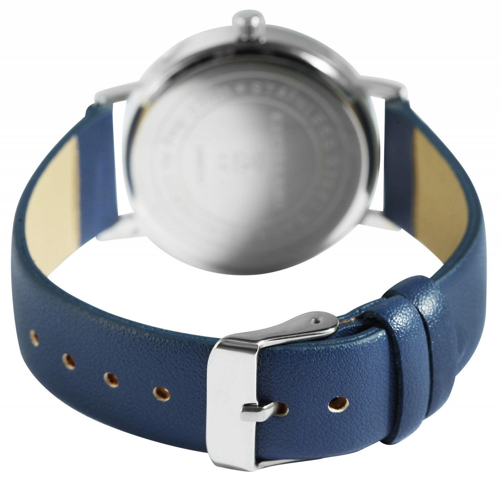 Часы Excellanc Женские с ремешком из искусственной кожи, синий/серебристый, фото №3