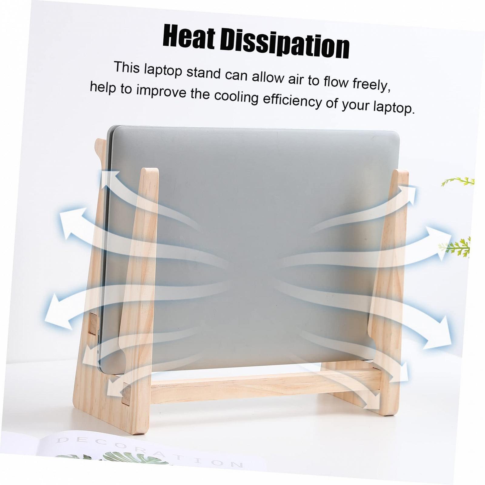 Деревянная Подставка для Ноутбука Регулируемая Подставка для Стола Кровати с Полкой для Хранения с Рассеиванием Тепла Легкая Сборка Универсальное Использование, фото №8