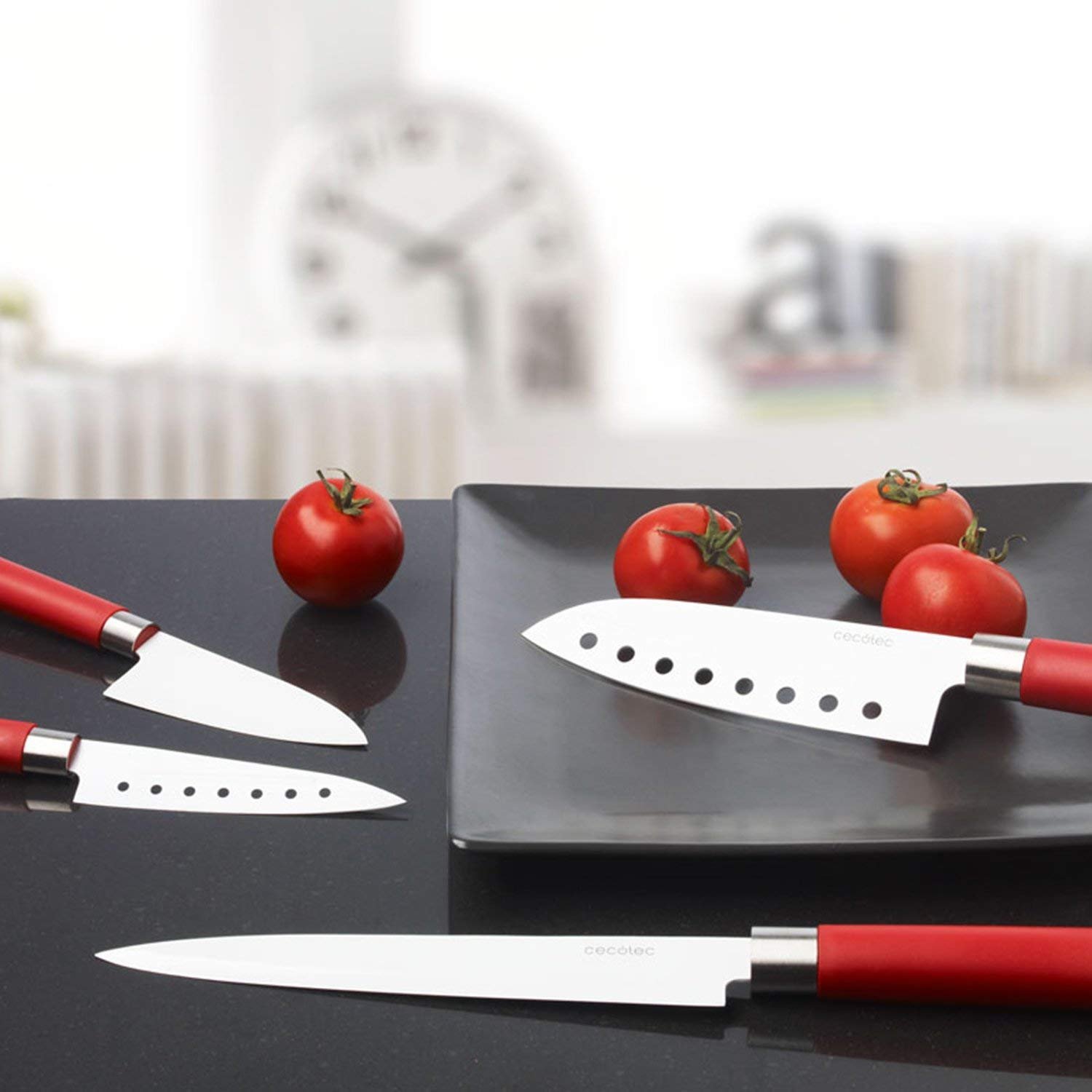 Набор Ножей Cecotec Santoku Керамическое Покрытие Красный, фото №5