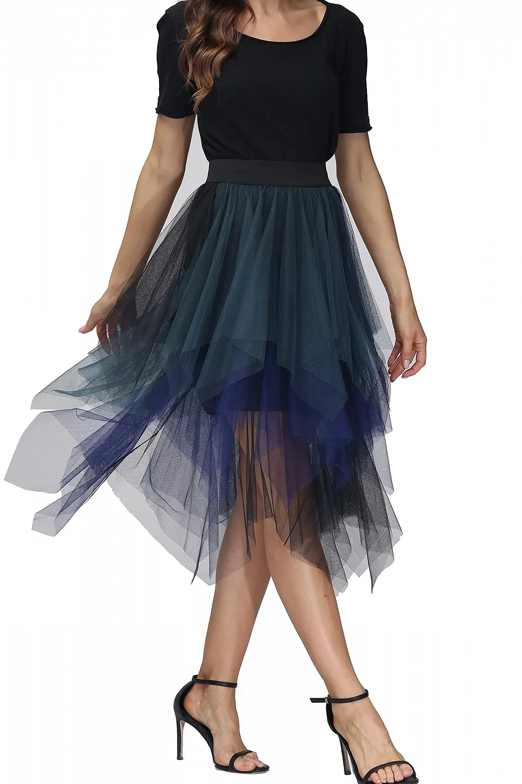 Плиссированная Юбка Тюлевая Юбка Асимметричные Юбки Короткая Юбка-Скейтера Миди Юбка Летняя Юбка, фото №1