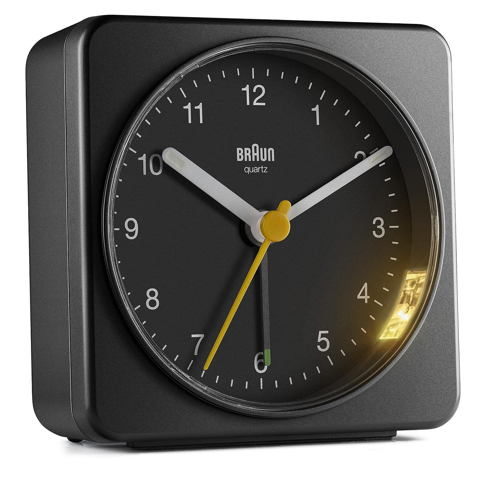 Будильник Аналоговый Braun Classic BC03B с Функцией Откладывания Сигнала и Подсветкой, Тихий Кварцевый Механизм, Нарастающий Сигнал, Черный, фото №9