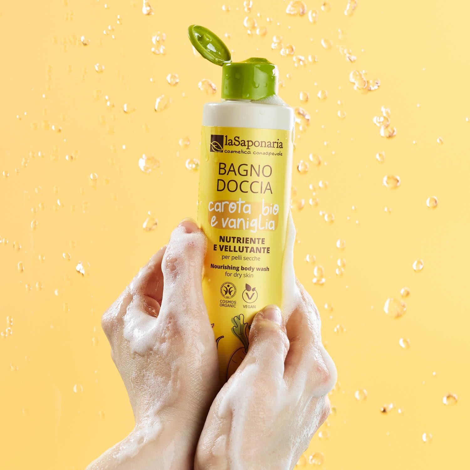 Засіб для очищення шкіри La Saponaria Dolce Schiuma з екстрактами ванілі, какао та каріте, фото №2