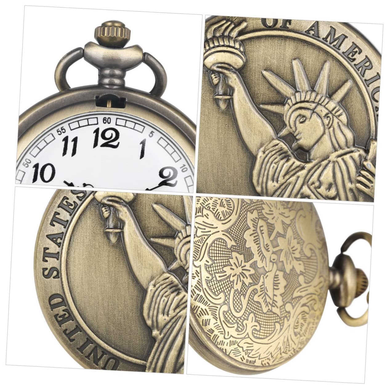 Кишеньковий годинник WRITWAA Retro Quartz Antique зі сплаву, фото №7