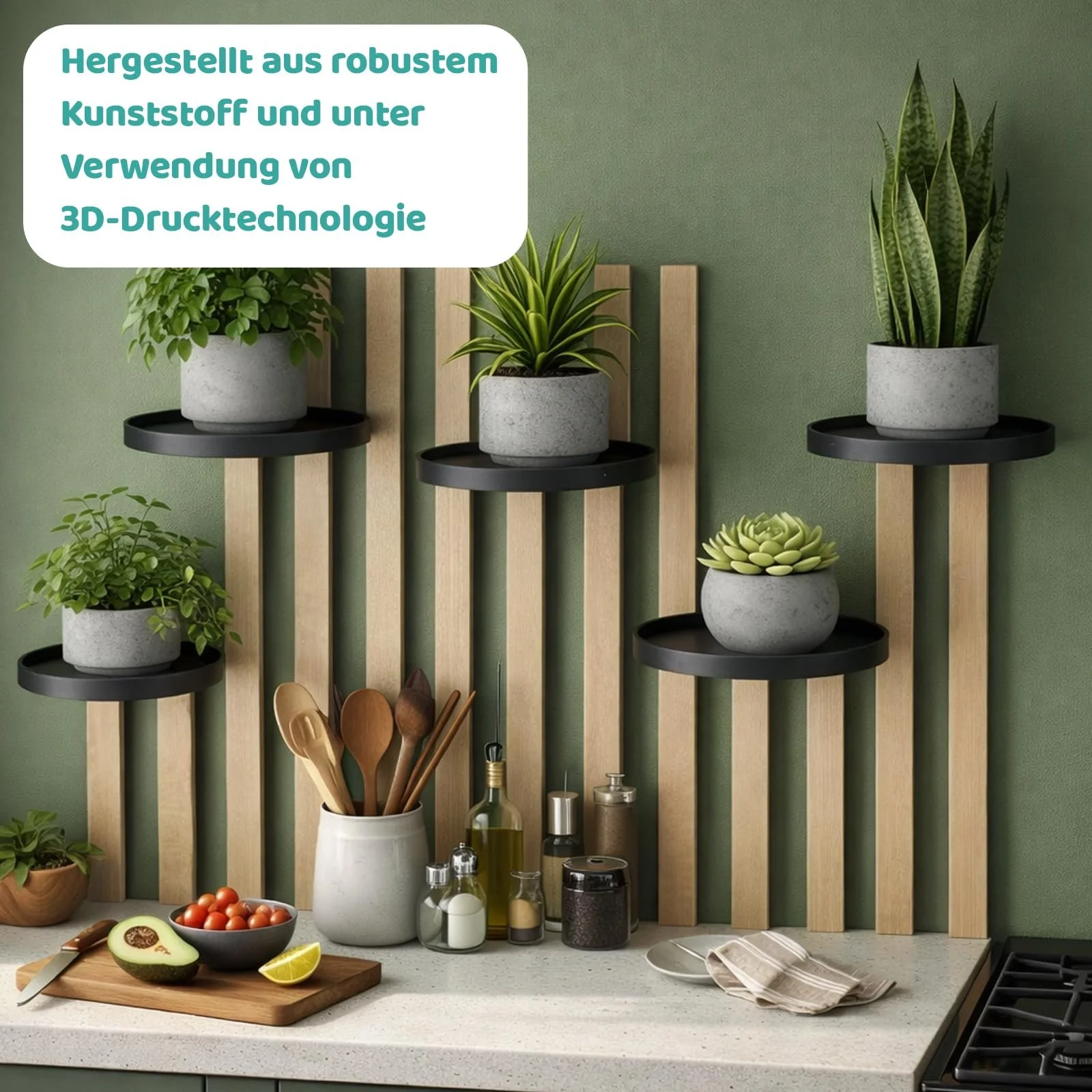 Держатели для цветочных горшков на акустические панели 2 шт. Черные, фото №6