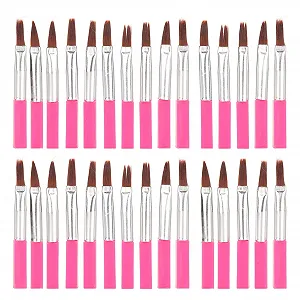 Кисті для підводки очей одноразові 30 штук Рожево-червоні - Фото 1