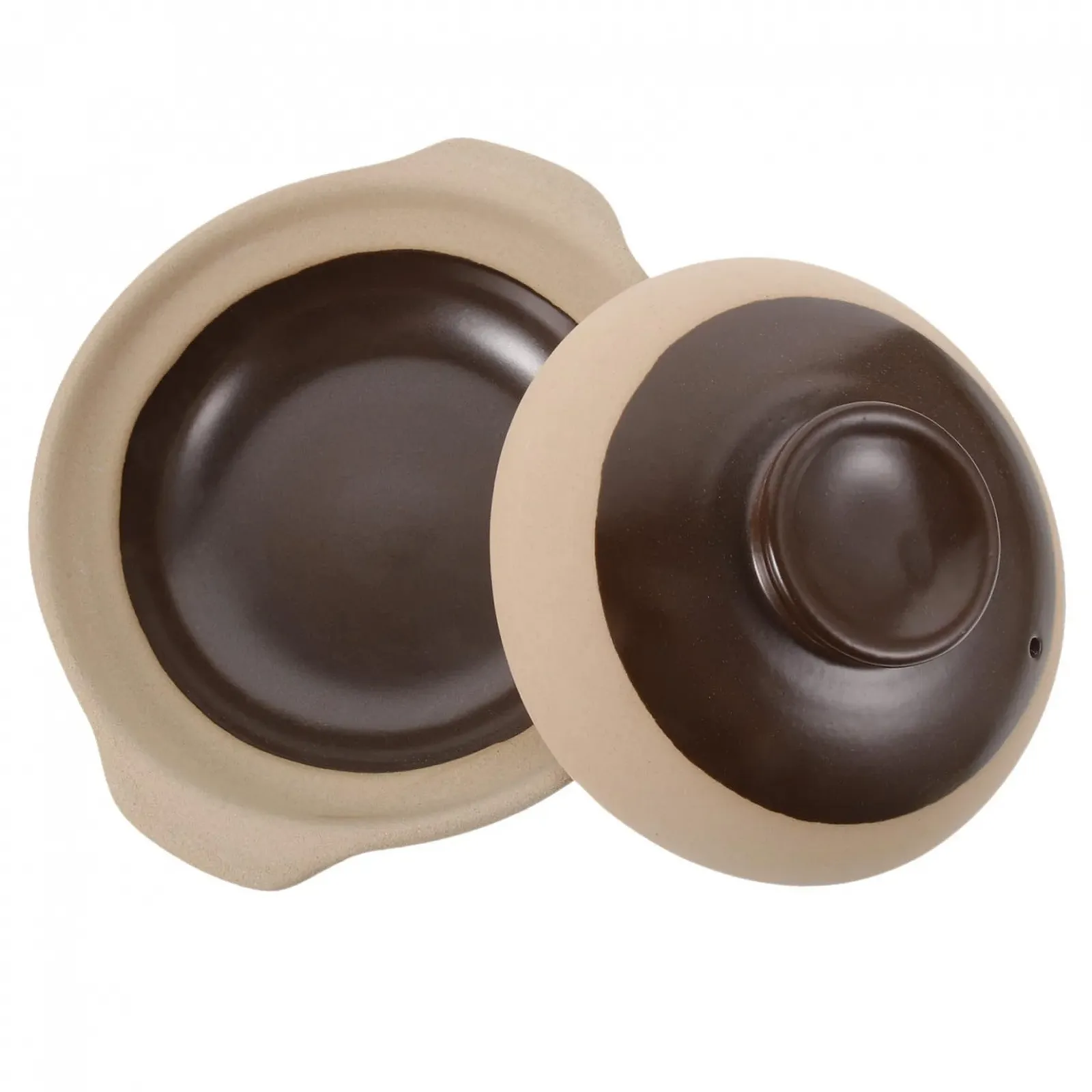 Кастрюля для запекания керамическая для газовой плиты равномерное распределение тепла термостойкая с нескользящей ручкой, фото №1