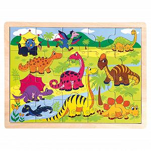 Пазл Bino Dinosaurs 20 деталей дерево - Фото 1