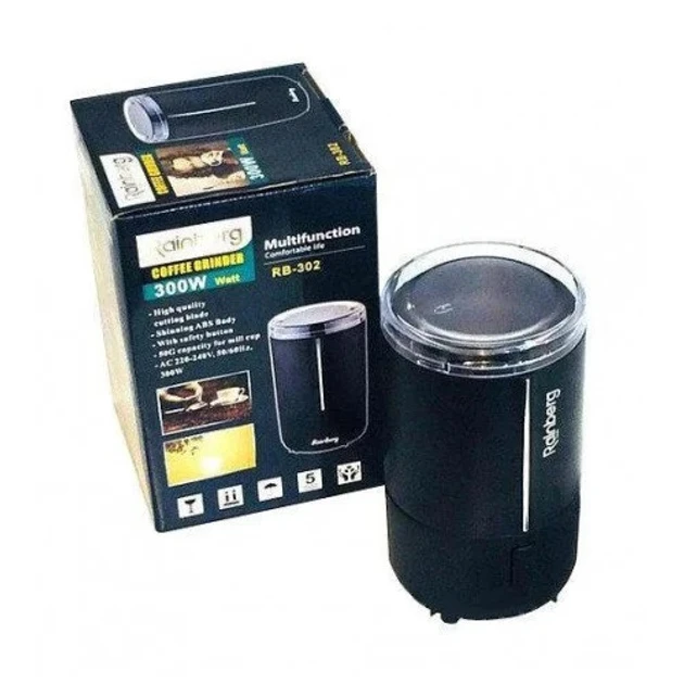 Кофемолка электрическая роторная 300W Rainberg RB-302 Черный, фото №5