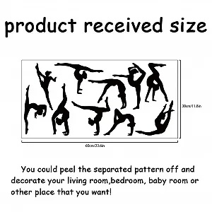 Наклейка на стіну SUPERDANT Gymnastics Pose самоклеюча вінілова DIY Black White synthetic.ua - Фото 1