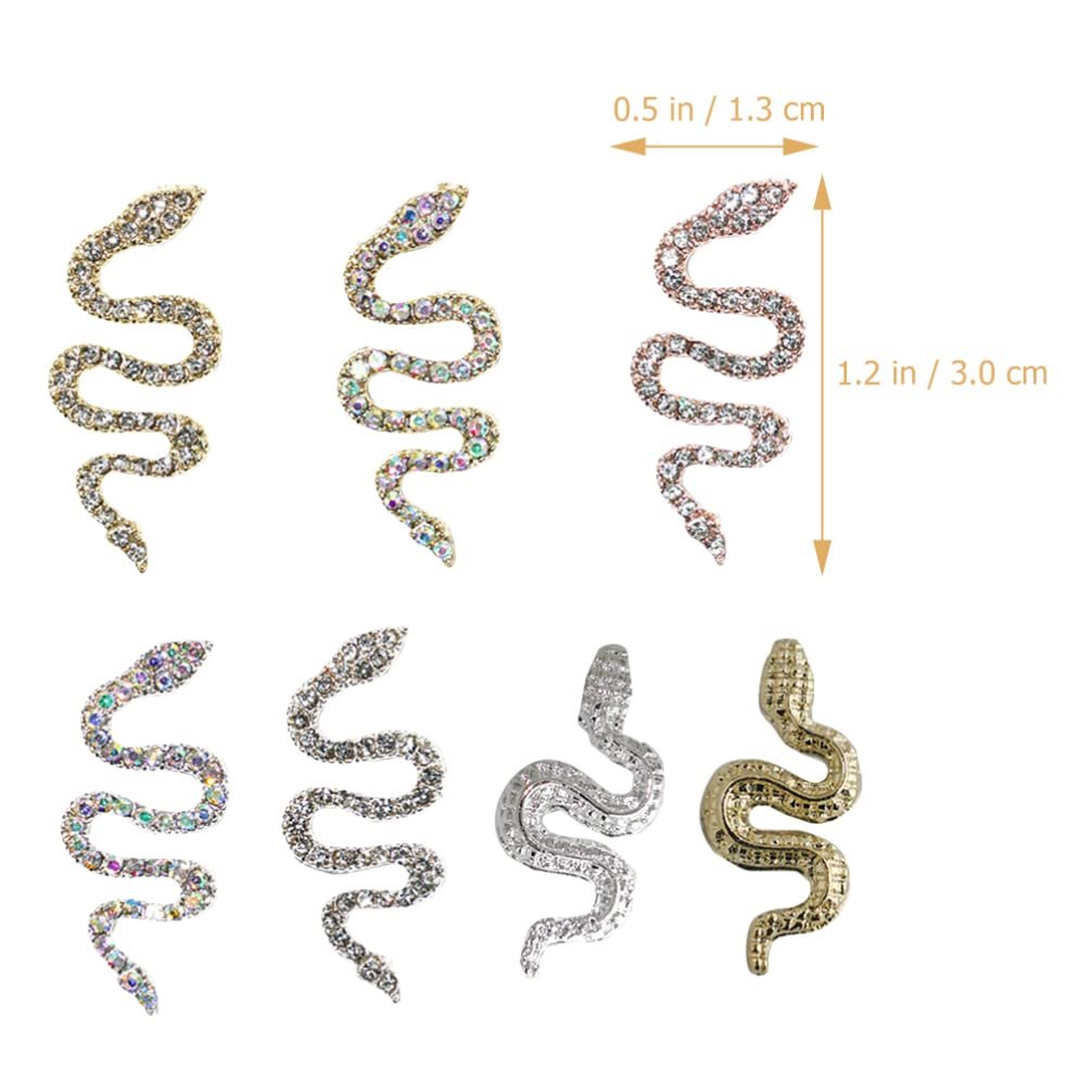 Підвіска для нігтів Lurrose змія зі сплаву 7 шт, підвіска для манікюру, фото №5