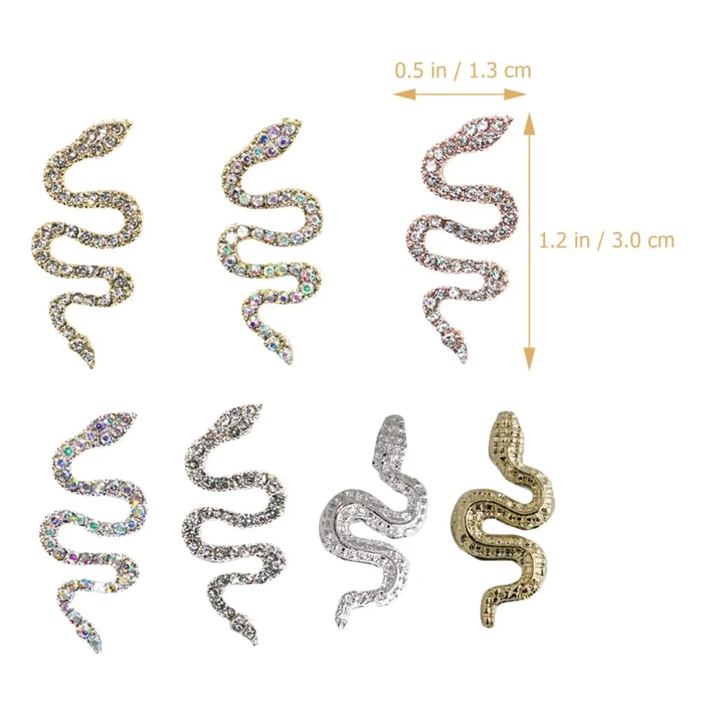 Підвіска для нігтів Lurrose змія зі сплаву 7 шт, підвіска для манікюру, фото №5 Підвіска для нігтів Lurrose змія зі сплаву 7 шт, підвіска для манікюру, фото №5
