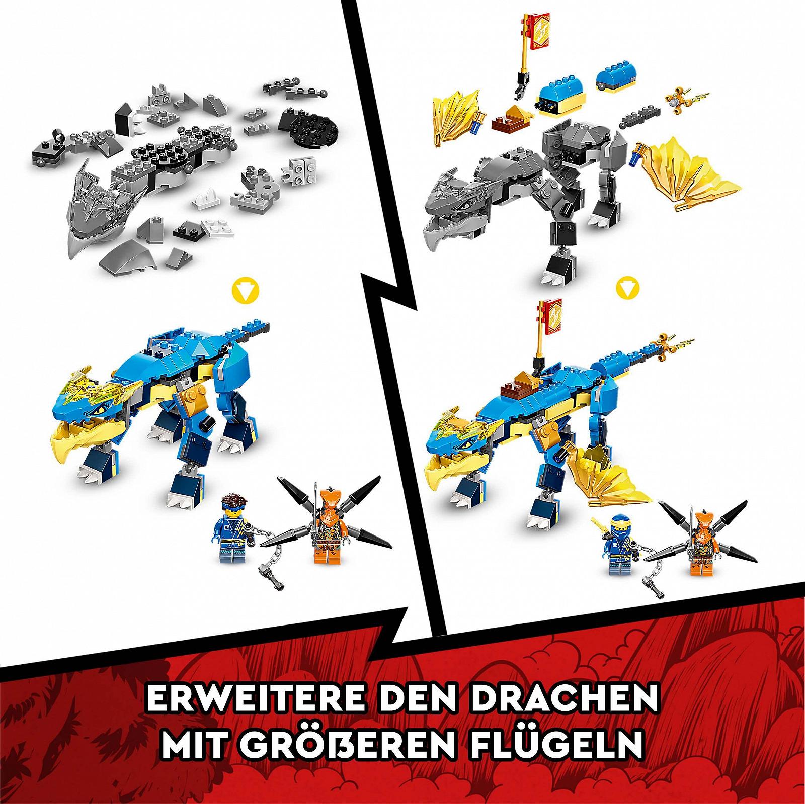 Дракон LEGO Ninjago 71760 Jays Thunder Dragon EVO Майстерская и Змеи Молниеносный дракон, фото №3