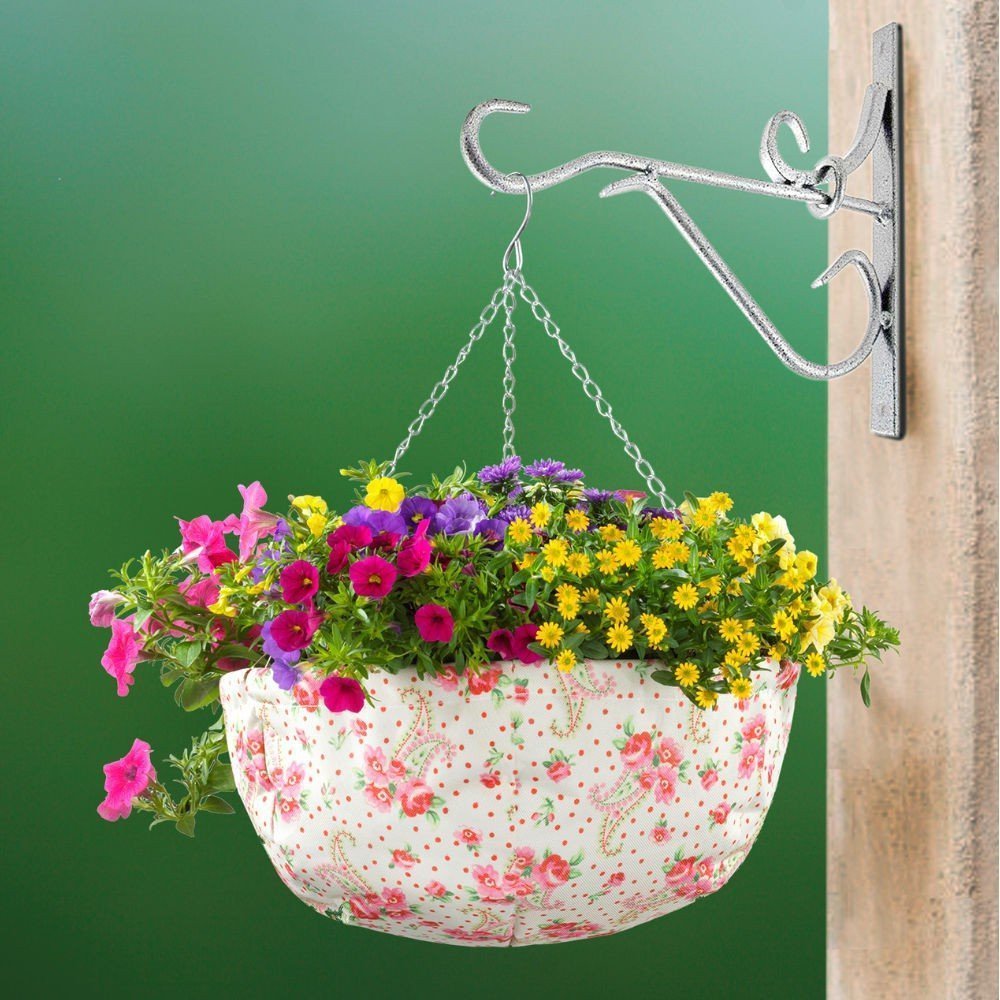 Подвесные корзины Dekoleidenschaft 2 штуки Диаметр 36 см с декором в виде роз Розовые/Зеленые, фото №3