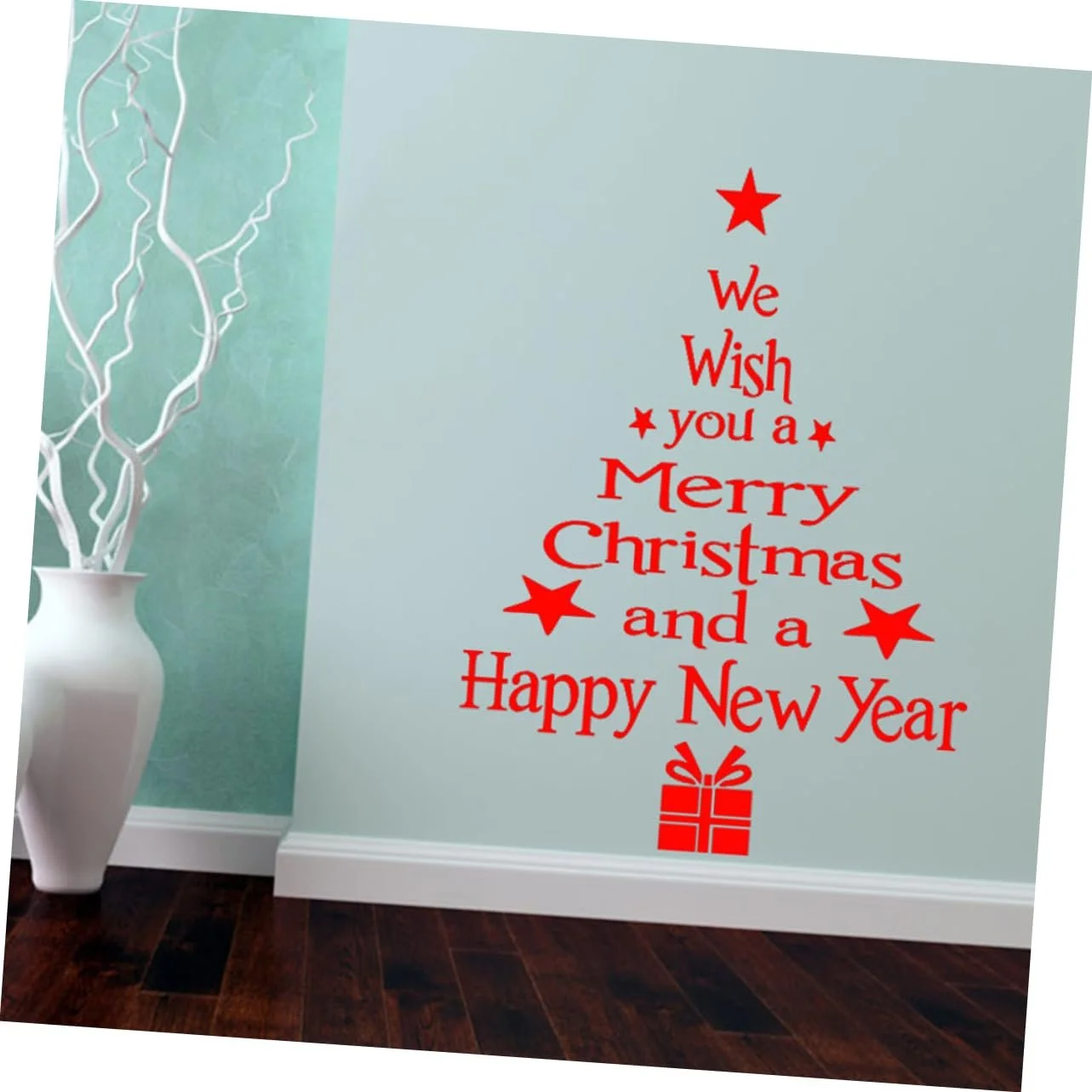 Наклейка на стіну OSALADI Різдвяна ялинка PVC Червона, фото №5